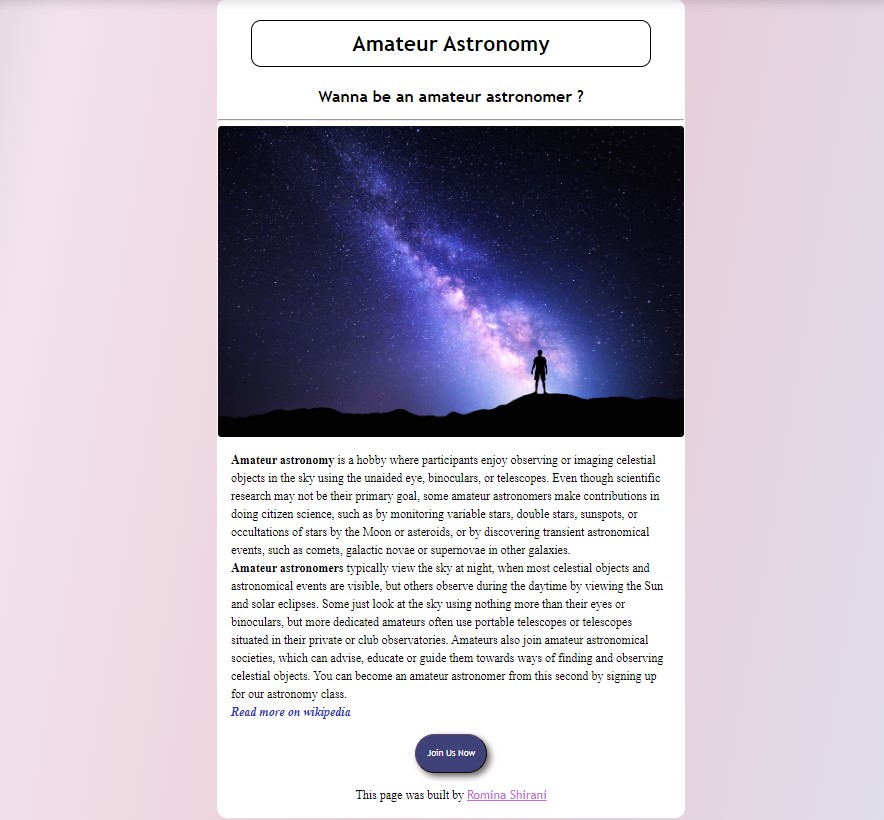 astronomy page